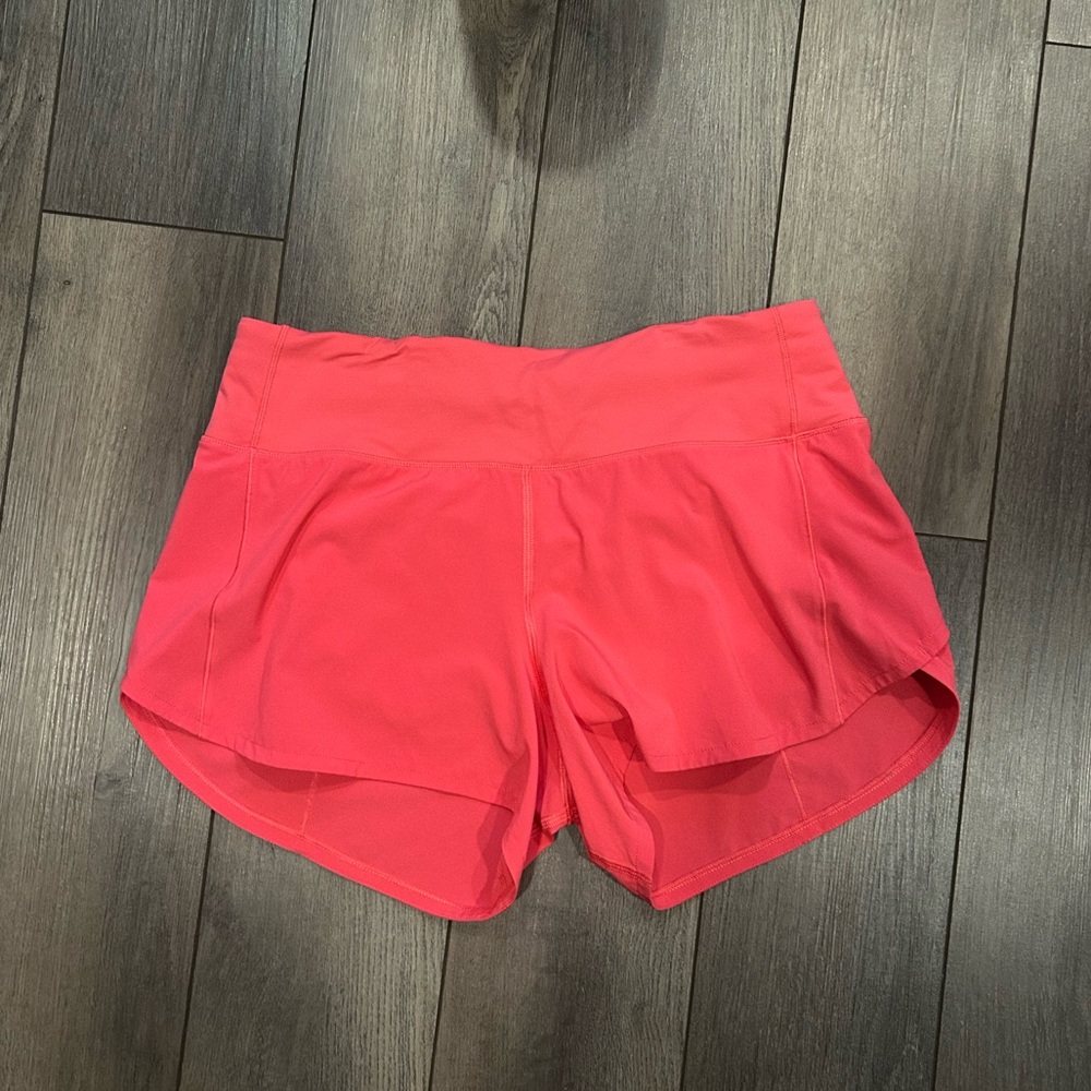 Lululemon Pink Mid Waist Speed Up Shorts Size 6